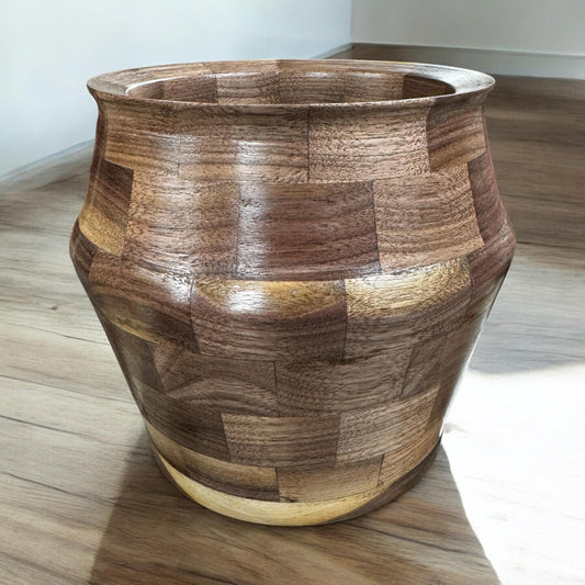 Segmented Walnut Vase